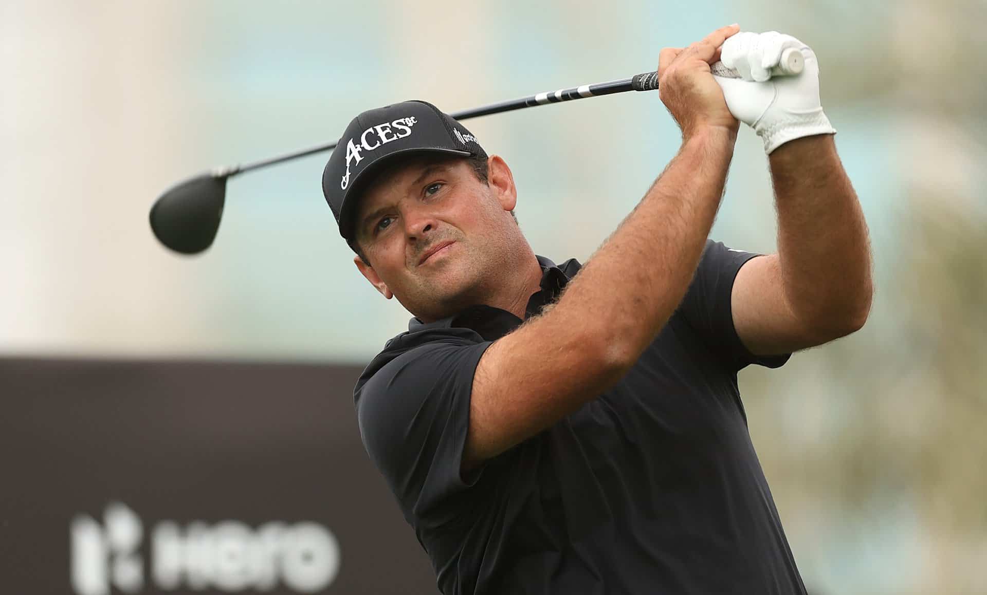 Patrick Reed mid-swing at the Hero Dubai Desert Classic